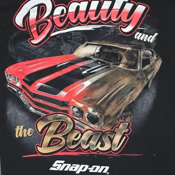 Vintage Snap On Tools Beauty And The Beast Camaro Large Tee Shirt Distressed - Picture 2 of 5